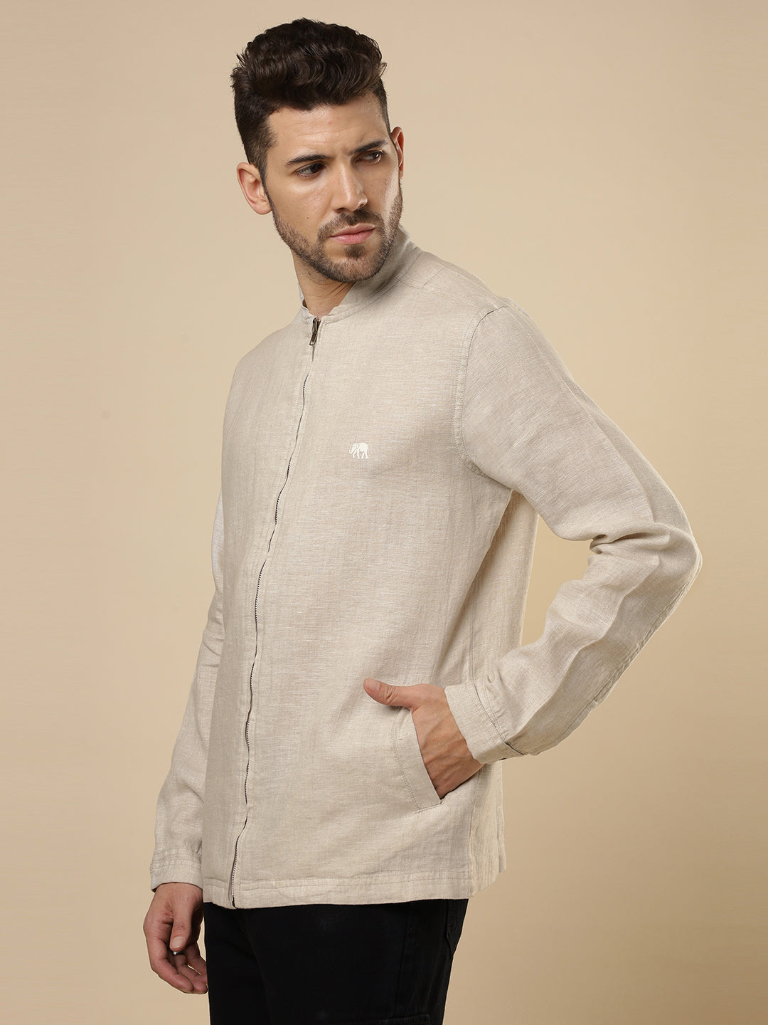 Gulmohar - Natural  Linen Jacket