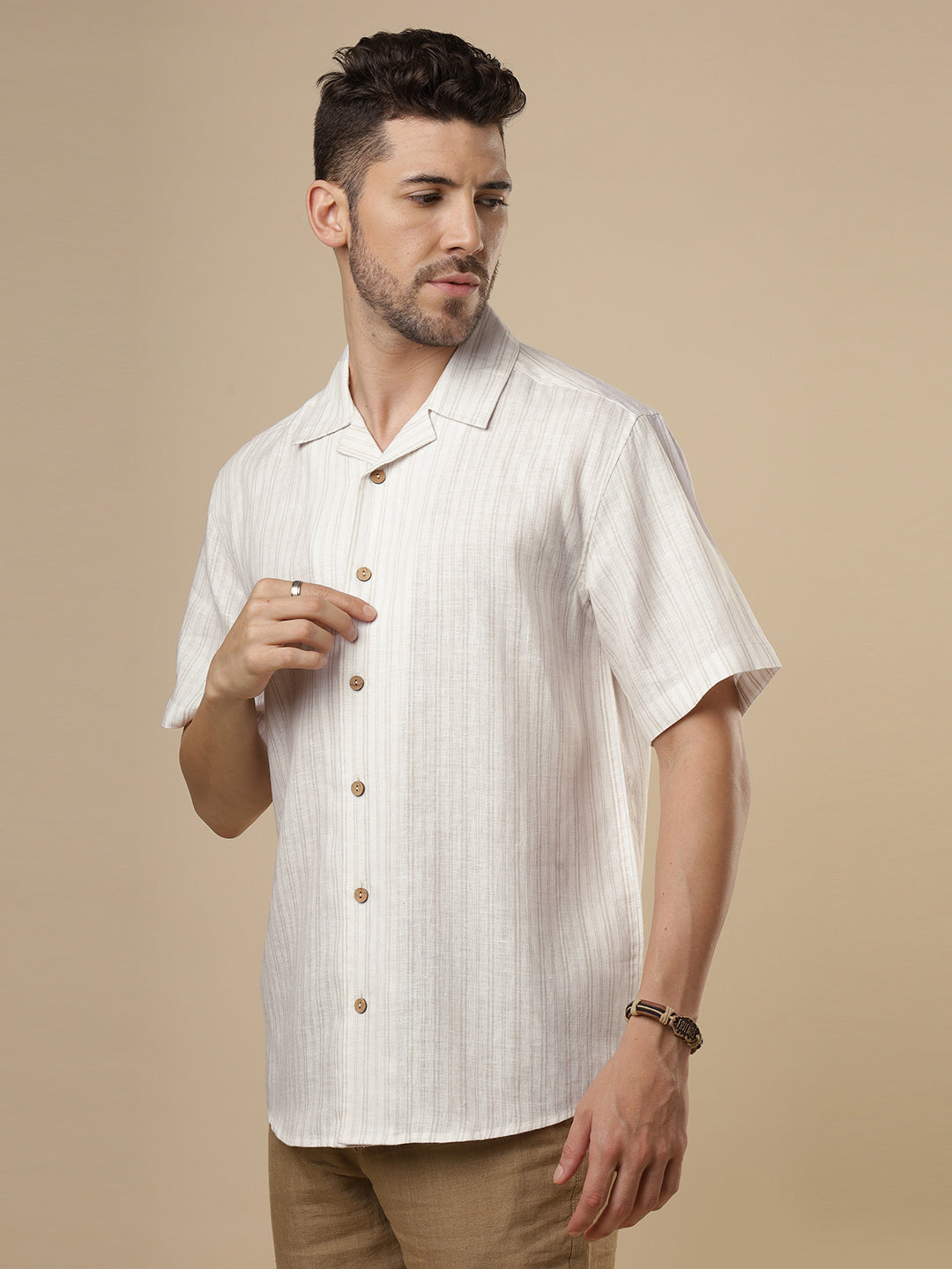 Sattva - Cuban Sand Printed Linen Shirt