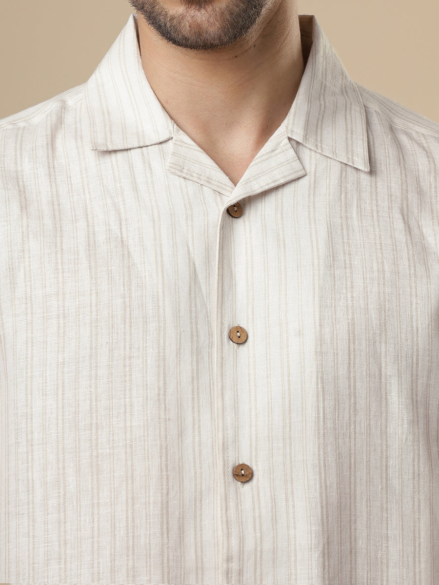 Sattva - Cuban Sand Printed Linen Shirt