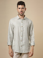 Gulmohar - Green Printed Linen Shirt