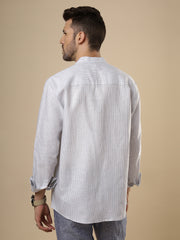 Gulmohar - Airy Blue Printed Linen Shirt