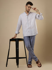 Gulmohar - Airy Blue Printed Linen Shirt