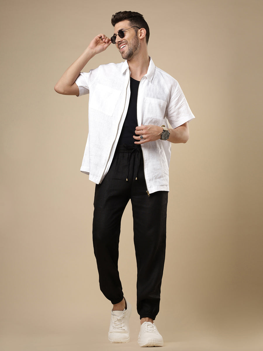 Sattva - White Zipper Linen Shirt