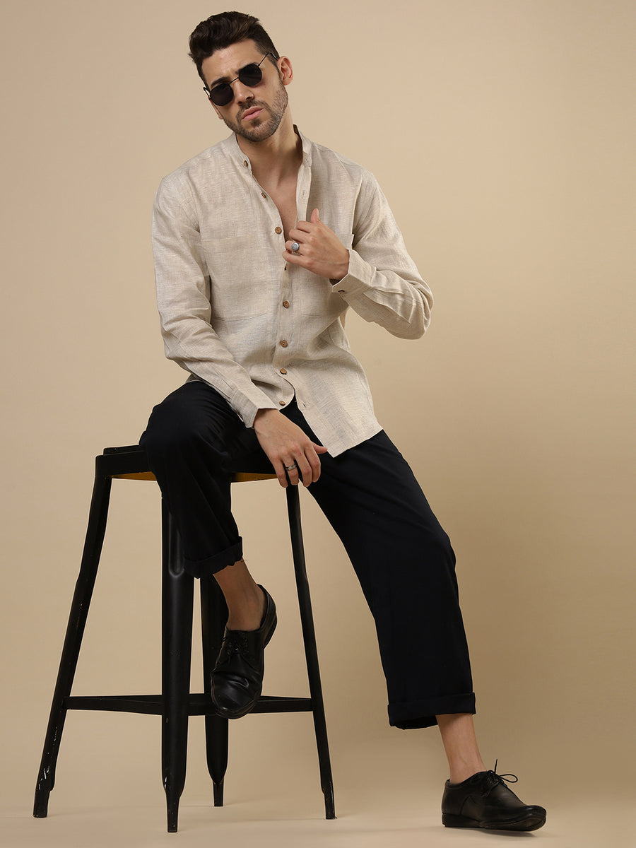 Gulmohar - Natural Linen Shirt