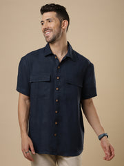 Sattva - Navy Linen Shirt