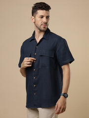 Sattva - Navy Linen Shirt