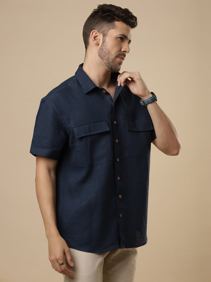 Sattva - Navy Linen Shirt