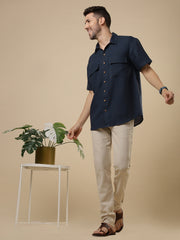 Sattva - Navy Linen Shirt