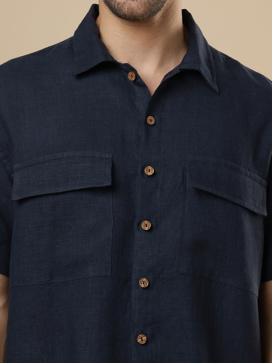 Sattva - Navy Linen Shirt