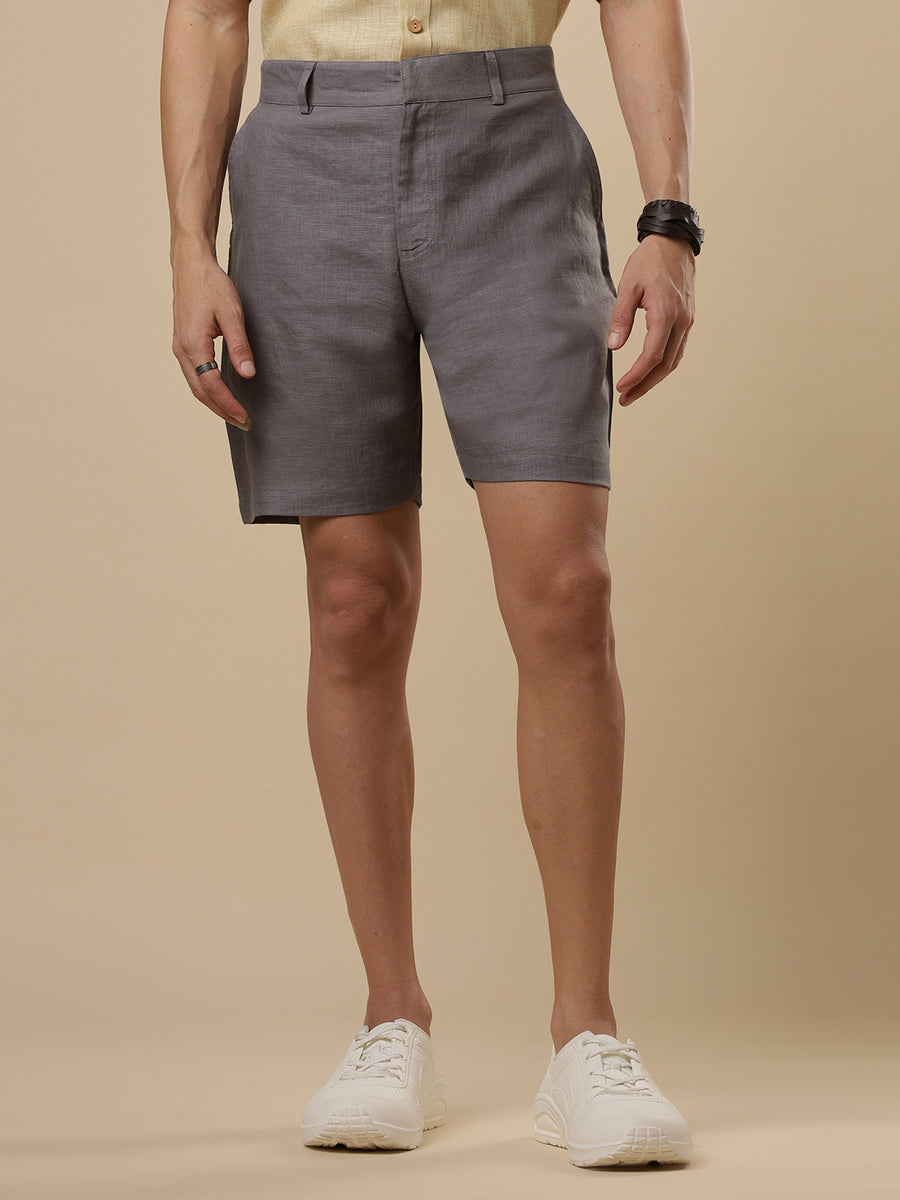 Classic Grey Linen Shorts