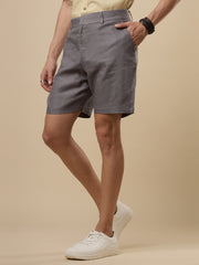 Classic Grey Linen Shorts