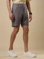 Classic Grey Linen Shorts