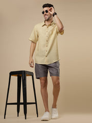 Classic Grey Linen Shorts