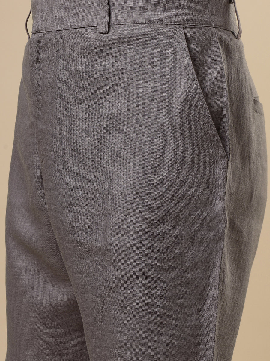 Classic Grey Linen Shorts