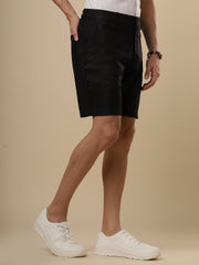 Classic Black Linen Shorts