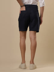 Classic Navy Blue Linen Shorts