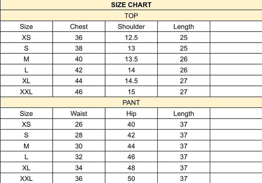 Solea Hand-Embroidered Co-ord size chart